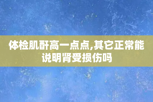 体检肌酐高一点点,其它正常能说明肾受损伤吗