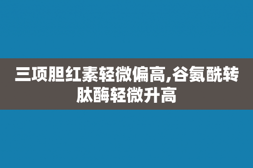 三项胆红素轻微偏高,谷氨酰转肽酶轻微升高