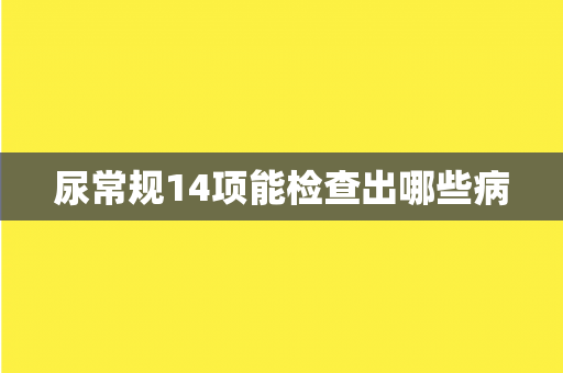 尿常规14项能检查出哪些病